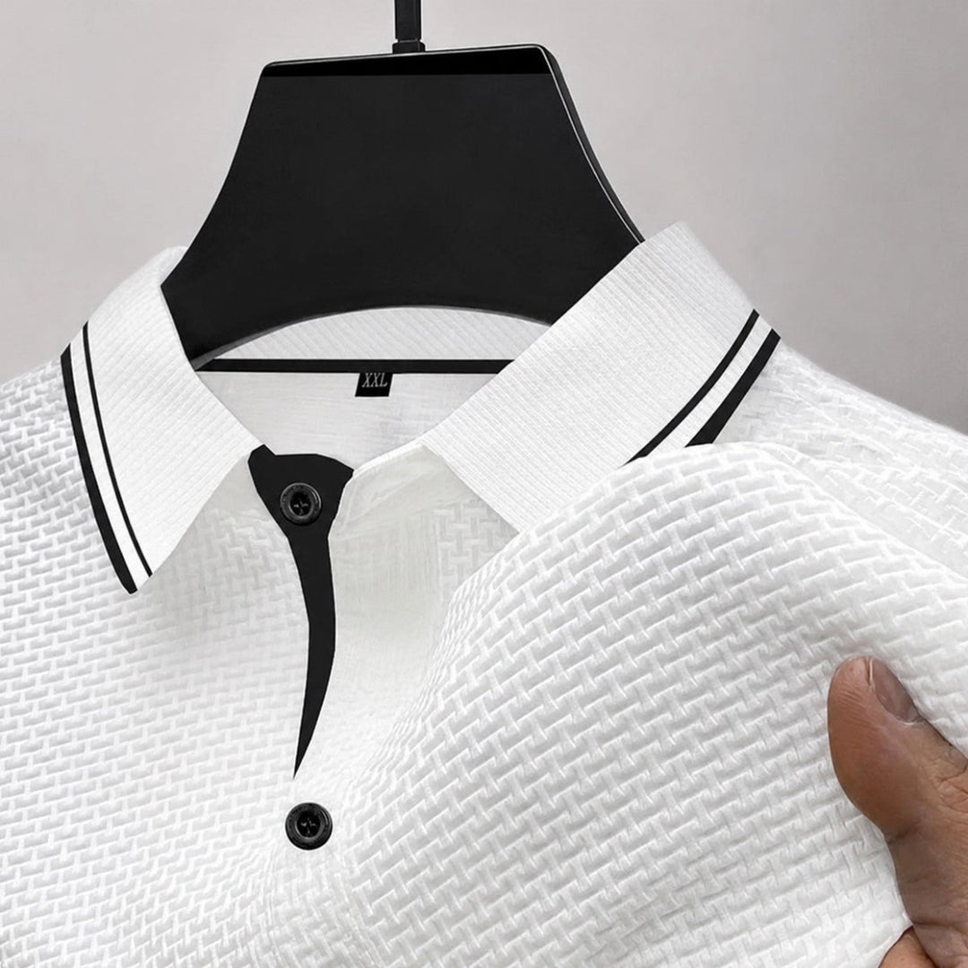 Brandon - Men's Textured Knit Short Sleeve Polo Shirt