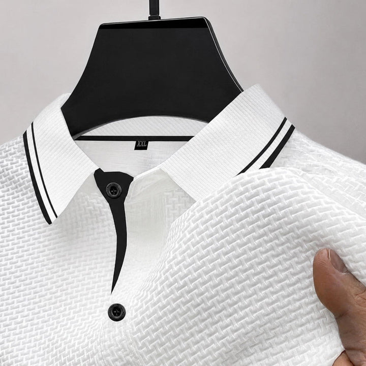 Brandon - Men's Textured Knit Short Sleeve Polo Shirt