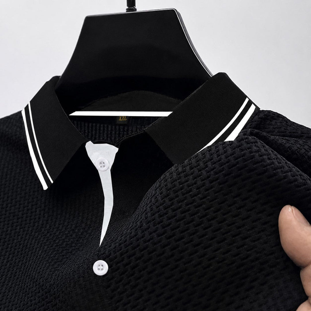 Brandon - Men's Textured Knit Short Sleeve Polo Shirt