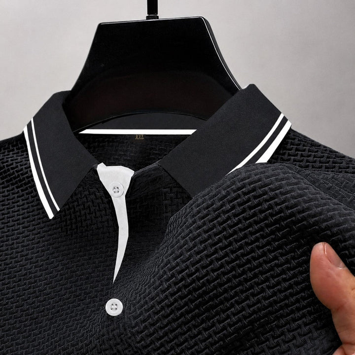 Brandon - Men's Textured Knit Short Sleeve Polo Shirt