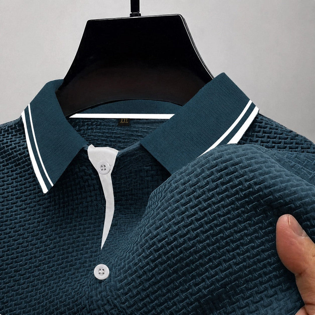 Brandon - Men's Textured Knit Short Sleeve Polo Shirt