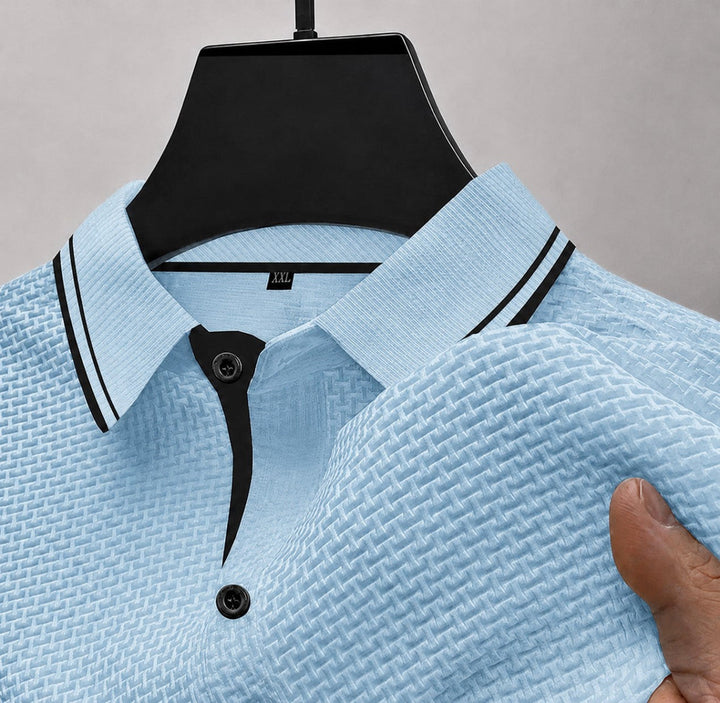 Brandon - Men's Textured Knit Short Sleeve Polo Shirt