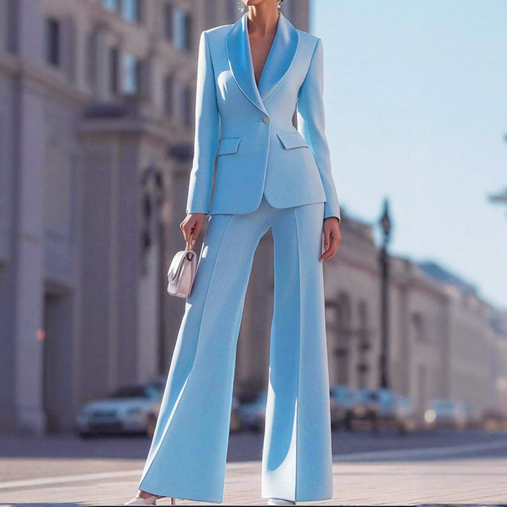 Briella - Women's Tailored Blazer and Flared Pants Suit Set