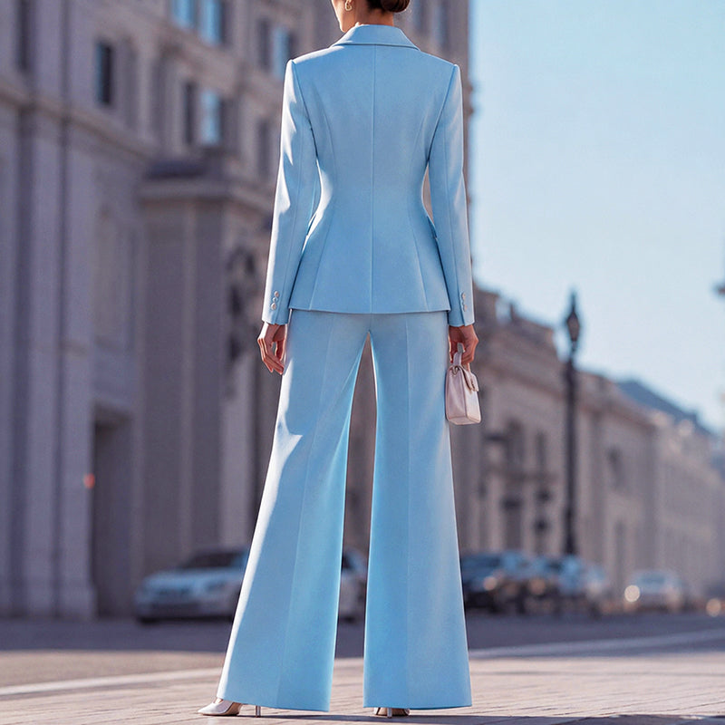 Briella - Women's Tailored Blazer and Flared Pants Suit Set