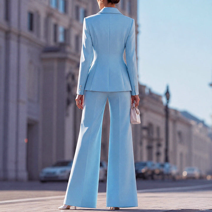 Briella - Women's Tailored Blazer and Flared Pants Suit Set