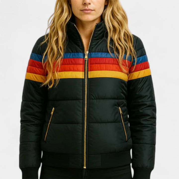 Brielle - Women's Retro Stripe Puffer Jacket
