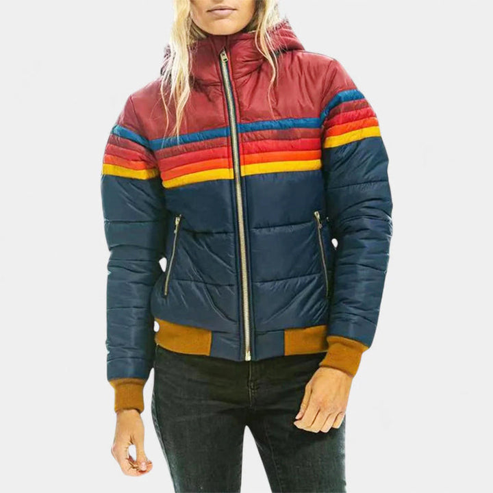 Brielle - Women's Retro Stripe Puffer Jacket