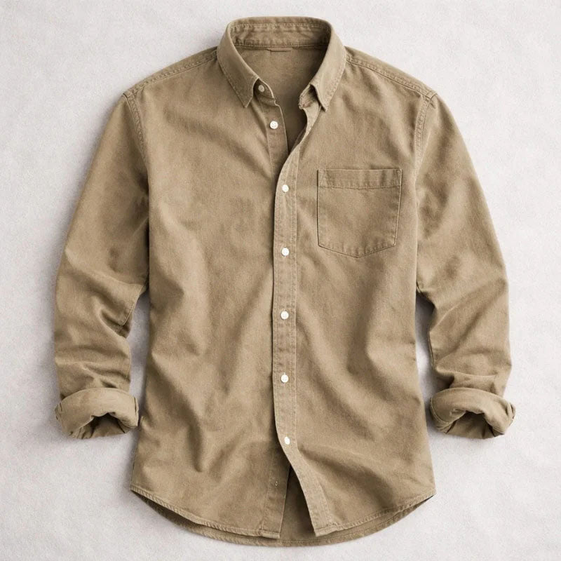 Caleb - Men's Long Sleeve Button-Up Shirt