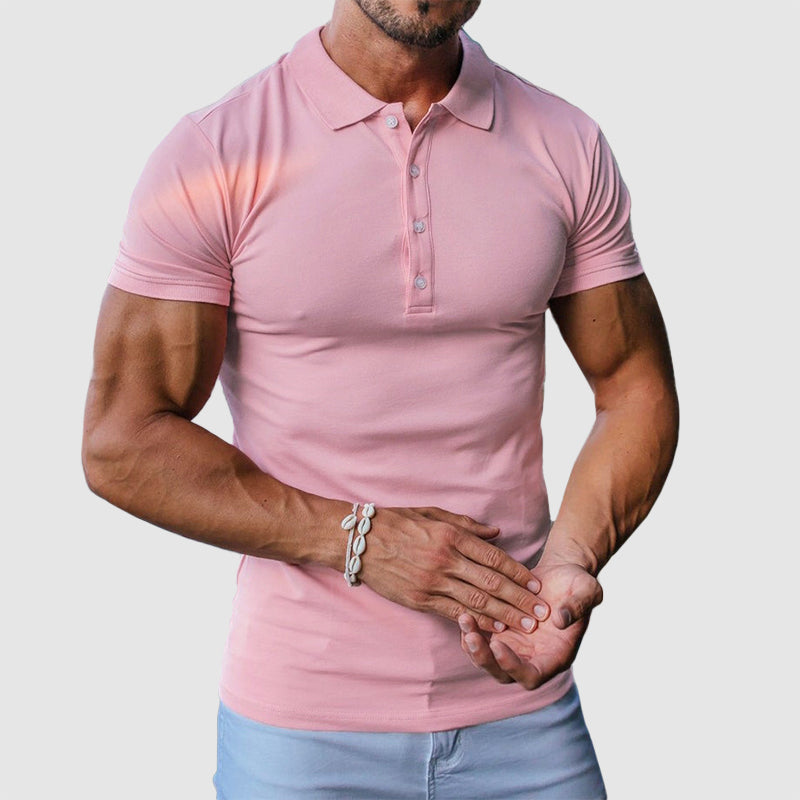 Caleb - Men's Four-Button Casual Polo T-Shirt