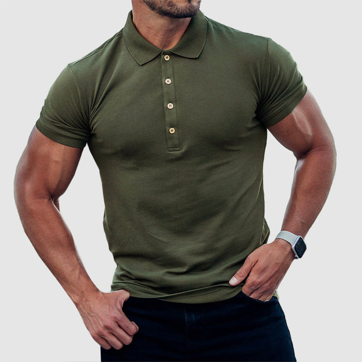 Caleb - Men's Four-Button Casual Polo T-Shirt