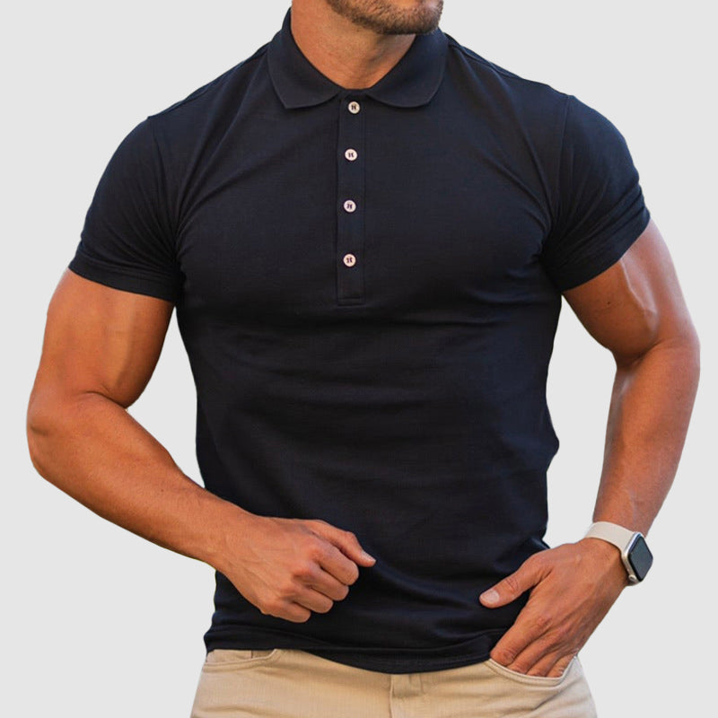 Caleb - Men's Four-Button Casual Polo T-Shirt