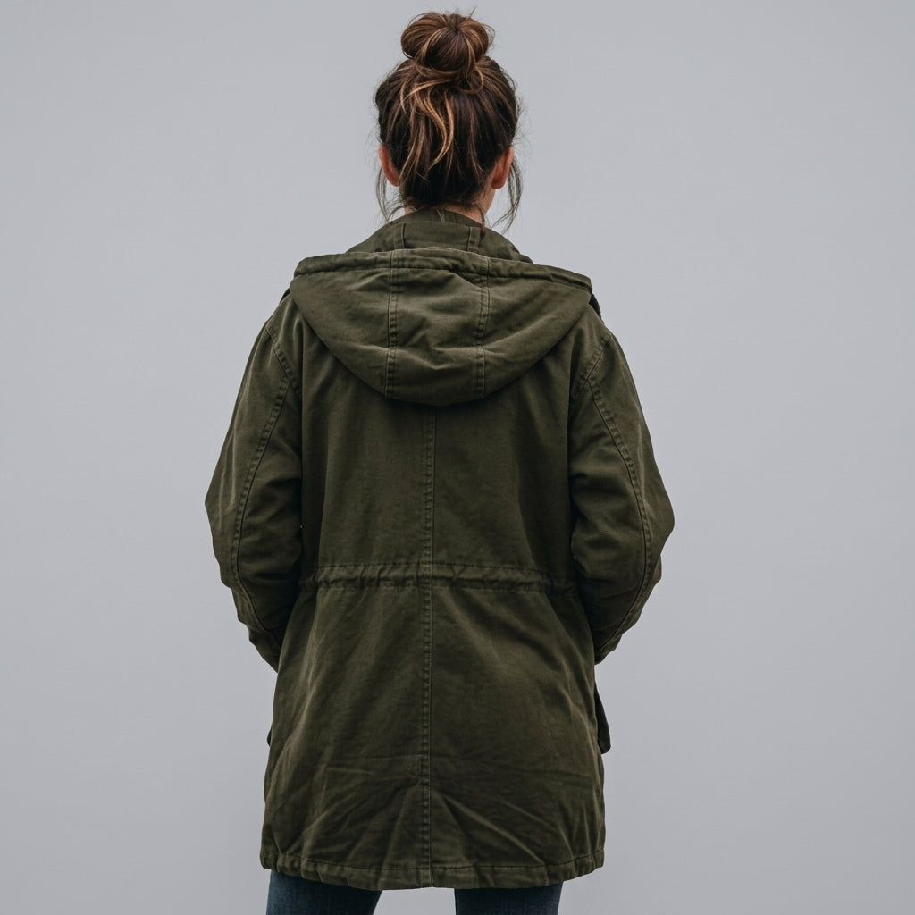 Camryn - Women's Hooded Utility Cargo Pocket Jacket