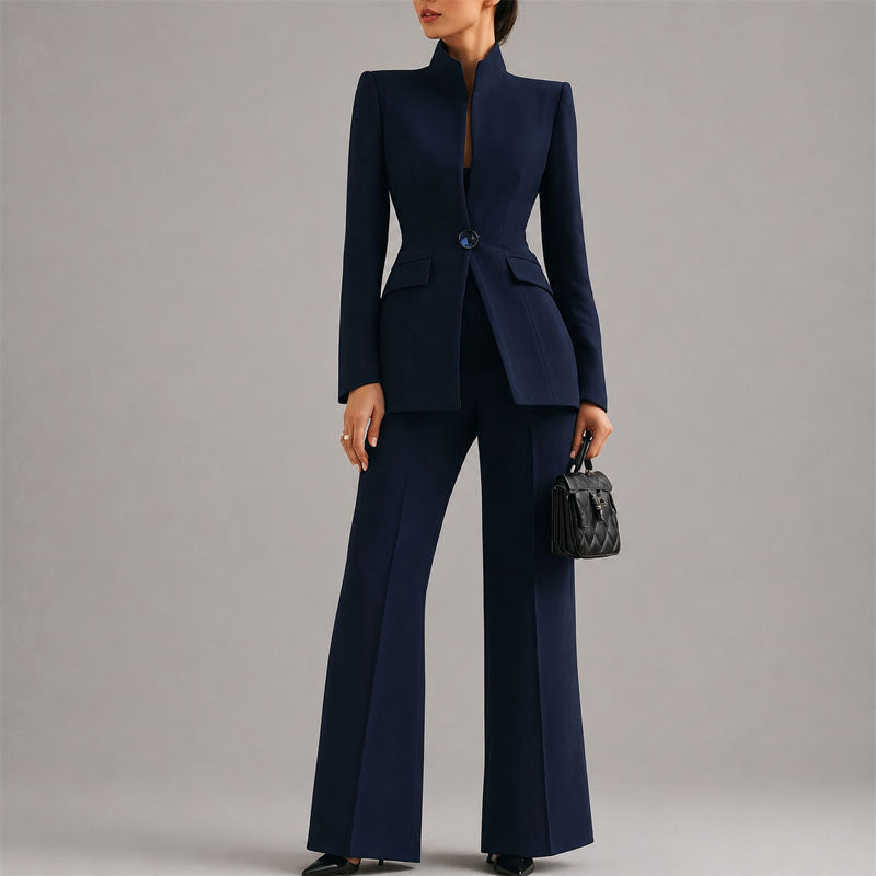 Caroline - Women's Tailored High-Neck Pant Suit Set