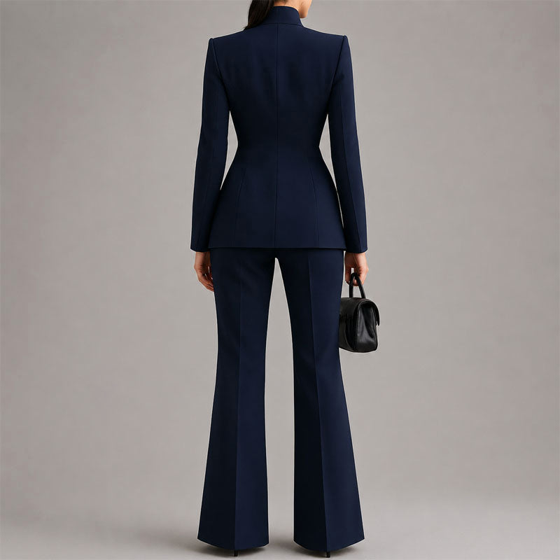 Caroline - Women's Tailored High-Neck Pant Suit Set