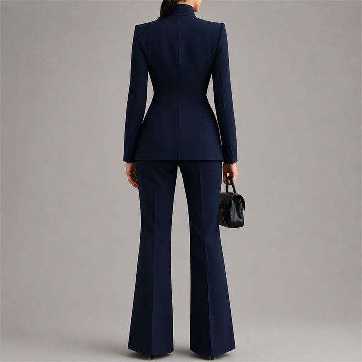 Caroline - Women's Tailored High-Neck Pant Suit Set