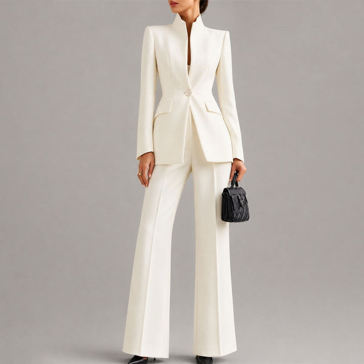 Caroline - Women's Tailored High-Neck Pant Suit Set