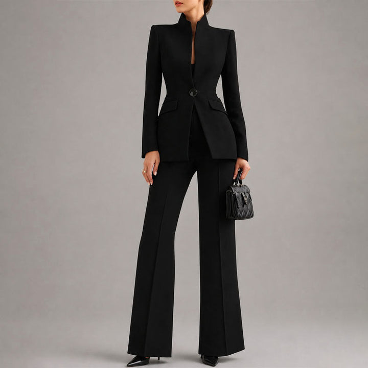 Caroline - Women's Tailored High-Neck Pant Suit Set