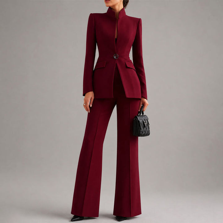 Caroline - Women's Tailored High-Neck Pant Suit Set