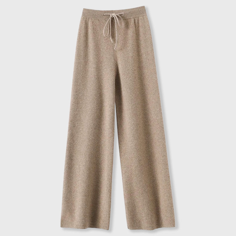 Casey - Women's Ribbed Knit Wide-Leg Lounge Pants