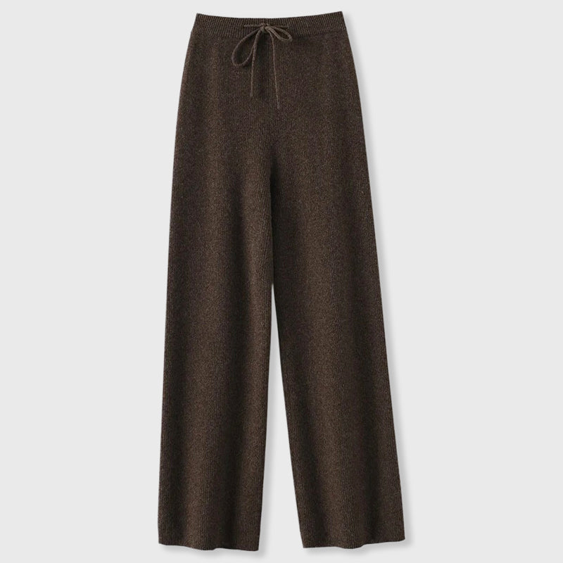 Casey - Women's Ribbed Knit Wide-Leg Lounge Pants