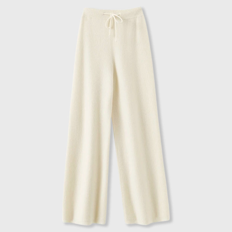 Casey - Women's Ribbed Knit Wide-Leg Lounge Pants