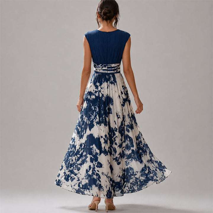 Cassidy - Women's Printed V-Neck Midi Dress