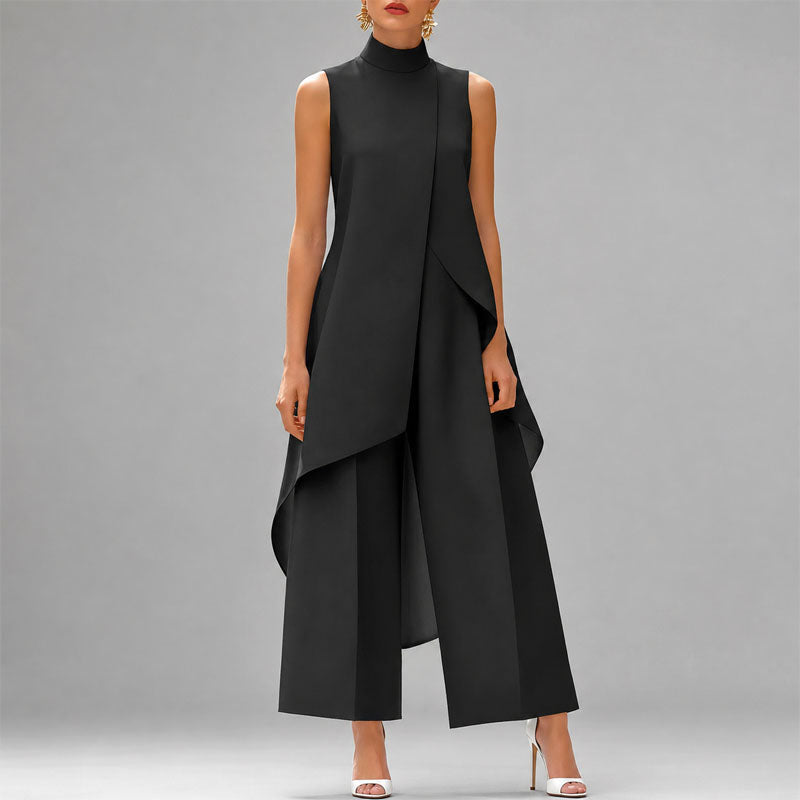 Charlotte - Women's Asymmetrical Overlay Two-Piece Set