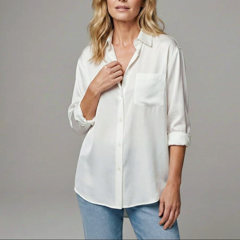 Charlotte Rose Button-Front Shirt with Chest Pocket