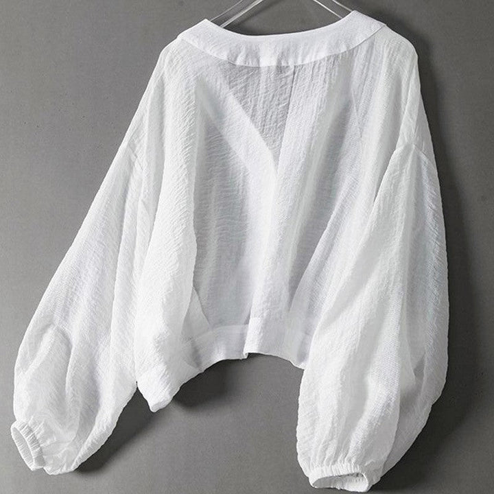 Charlotte Rose Cropped Blouse with Balloon Sleeves