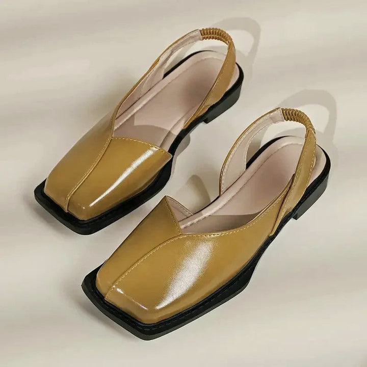 Charlotte Rose Square Toe Flats with Elastic Strap