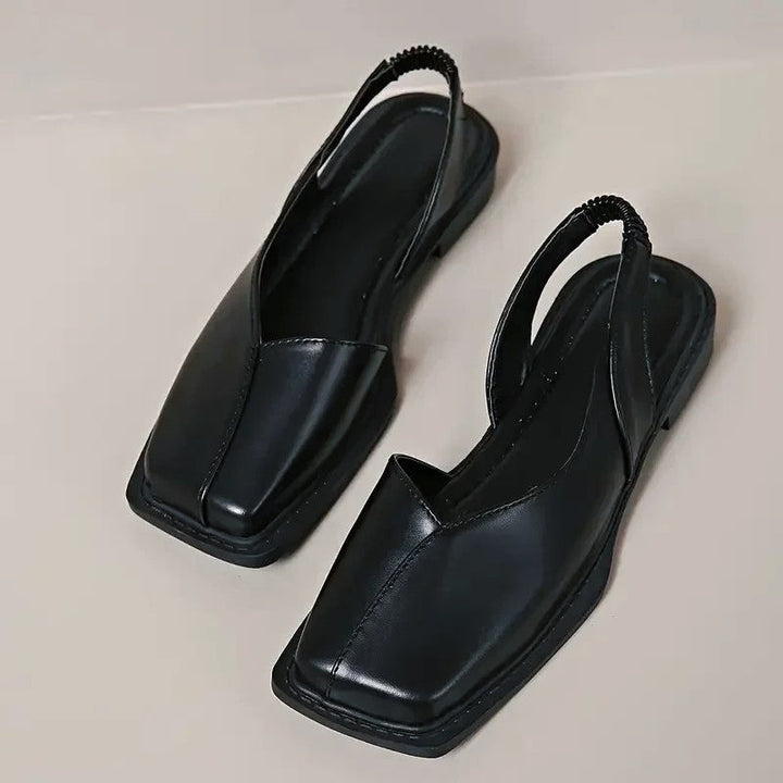 Charlotte Rose Square Toe Flats with Elastic Strap