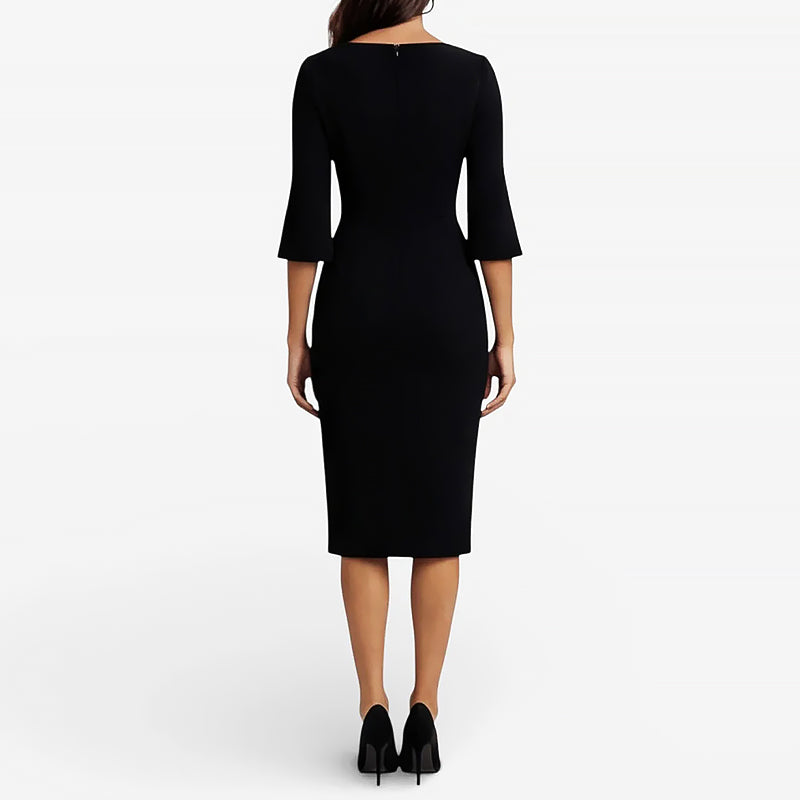 Charlotte - Women's Pearl Sleeve Midi Bodycon Dress