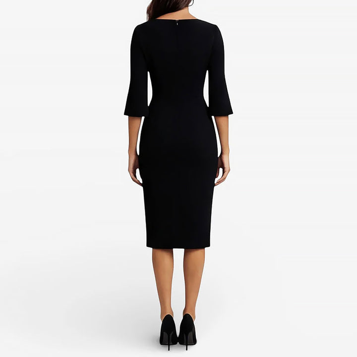 Charlotte - Women's Pearl Sleeve Midi Bodycon Dress
