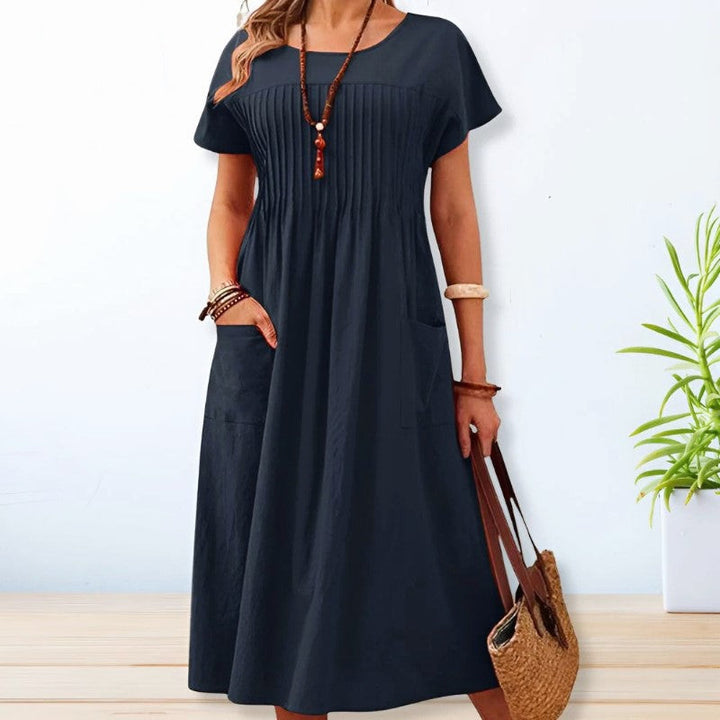 Charlotte Rose Midi Dress with Pleated Front
