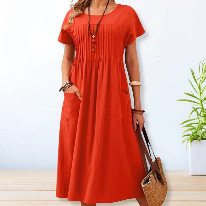 Charlotte Rose Midi Dress with Pleated Front