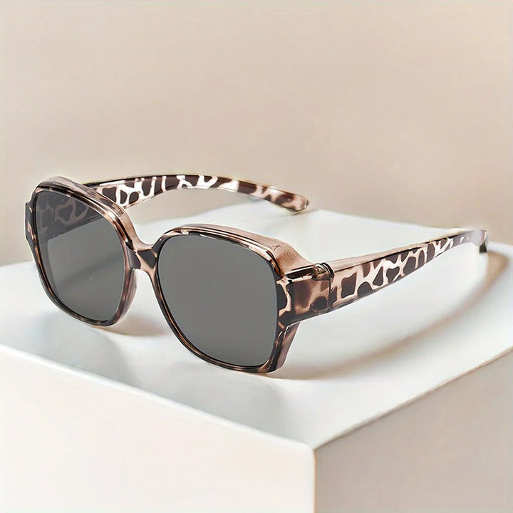 Chloe - Women's Bold Animal Print Square Frame Sunglasses