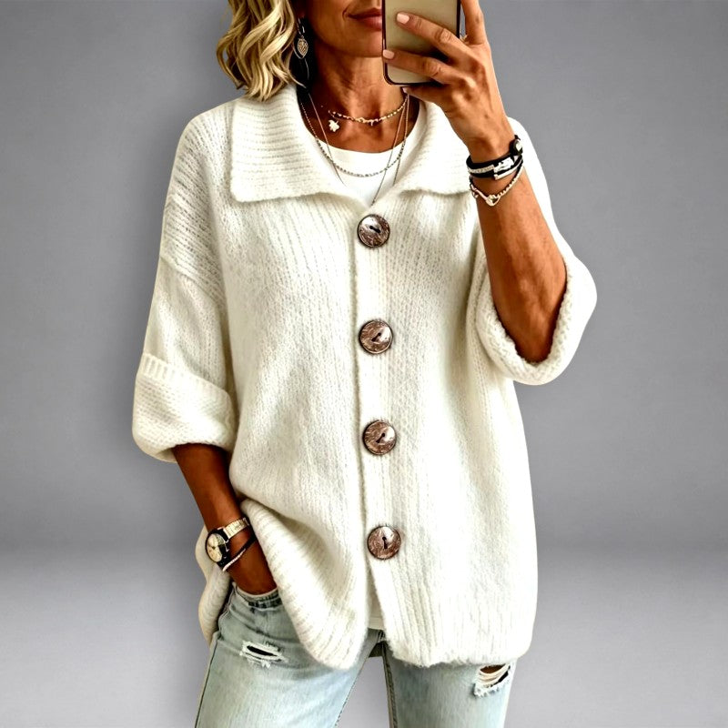 Claire - Women's Oversized Button Front Knit Cardigan