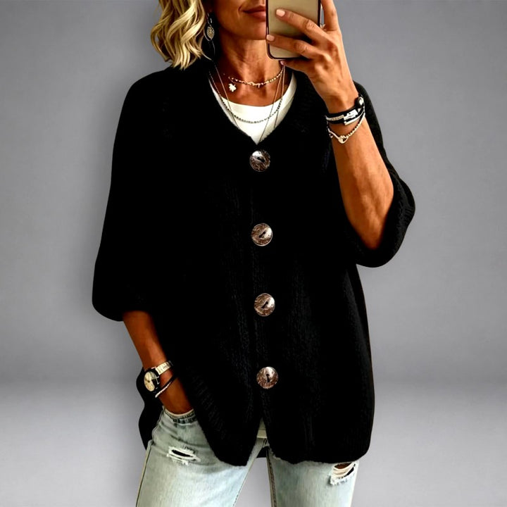 Claire - Women's Oversized Button Front Knit Cardigan