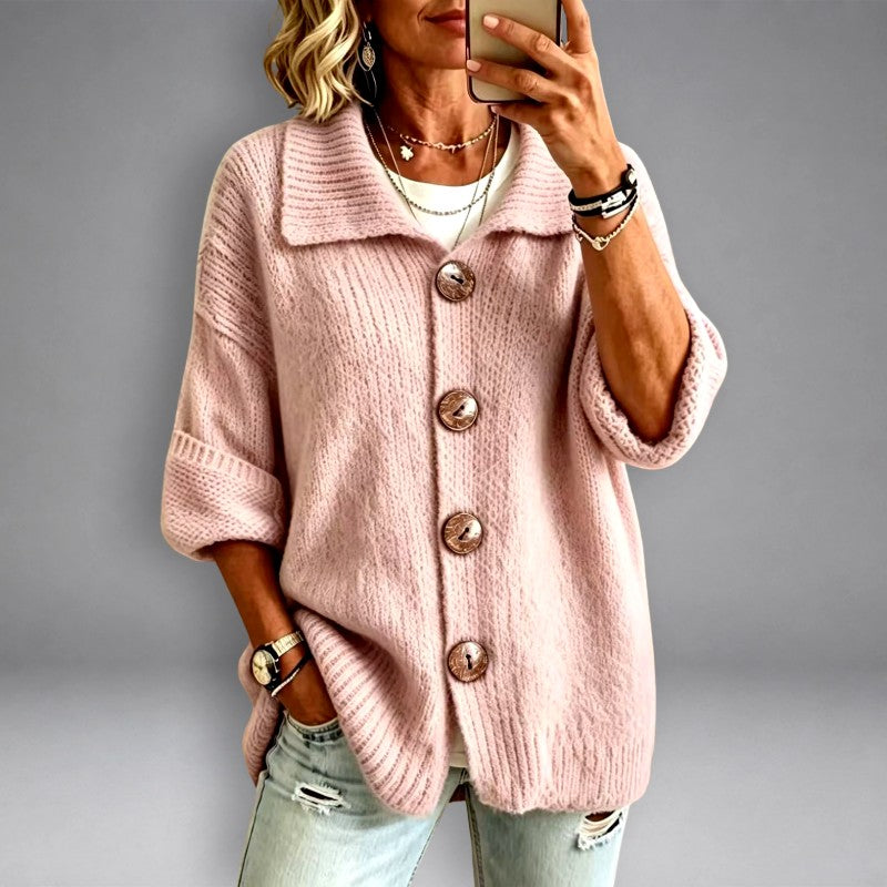 Claire - Women's Oversized Button Front Knit Cardigan