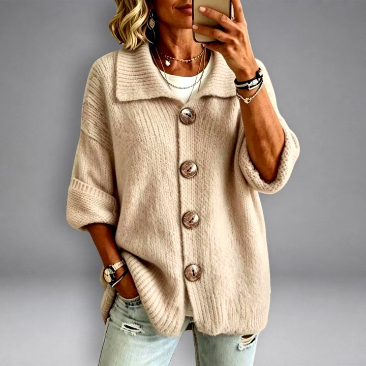 Claire - Women's Oversized Button Front Knit Cardigan