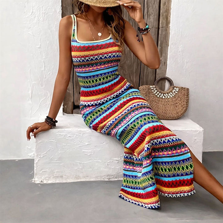 Clara Duval Boho Pattern Maxi Dress