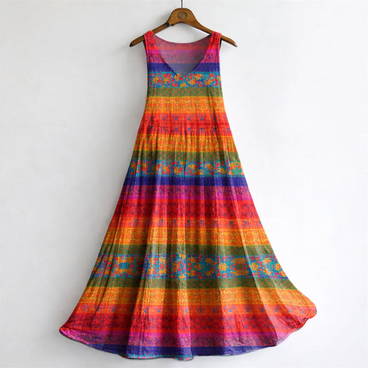 Clara Duval Boho Sleeveless Maxi Dress