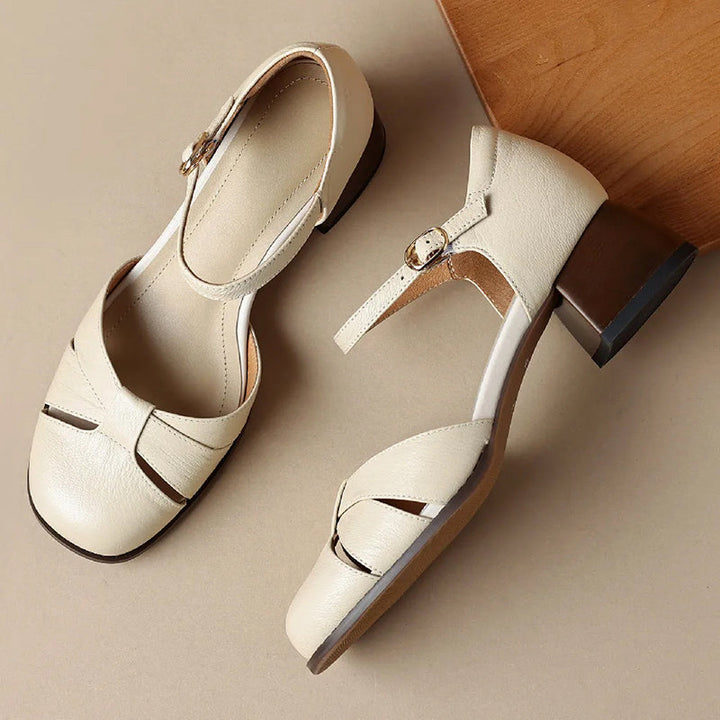 Clara Duval Braided Strap Mary Jane Shoes