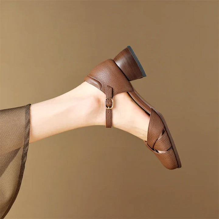 Clara Duval Braided Strap Mary Jane Shoes
