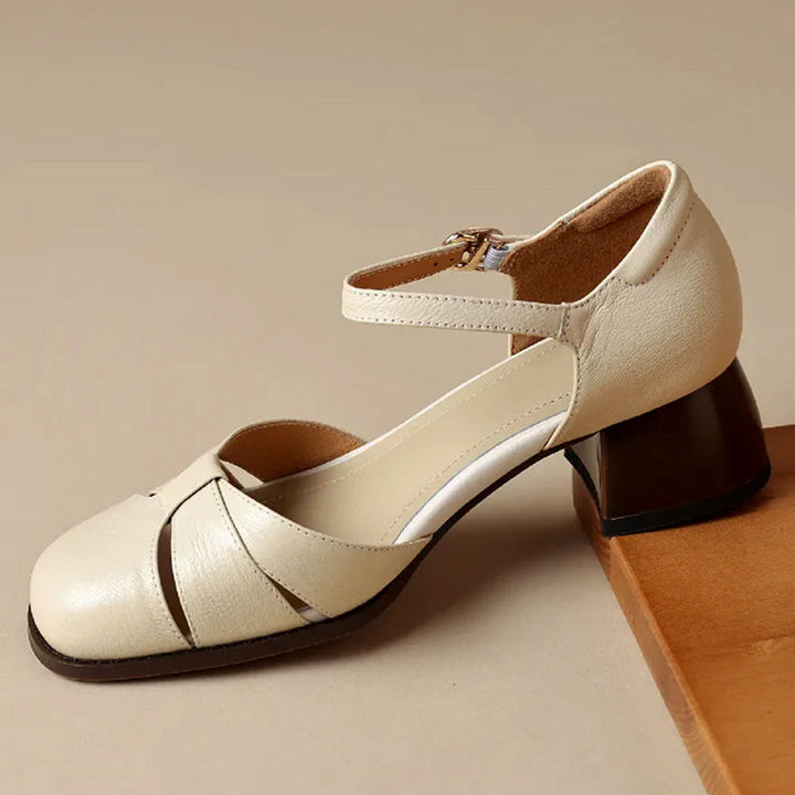 Clara Duval Braided Strap Mary Jane Shoes