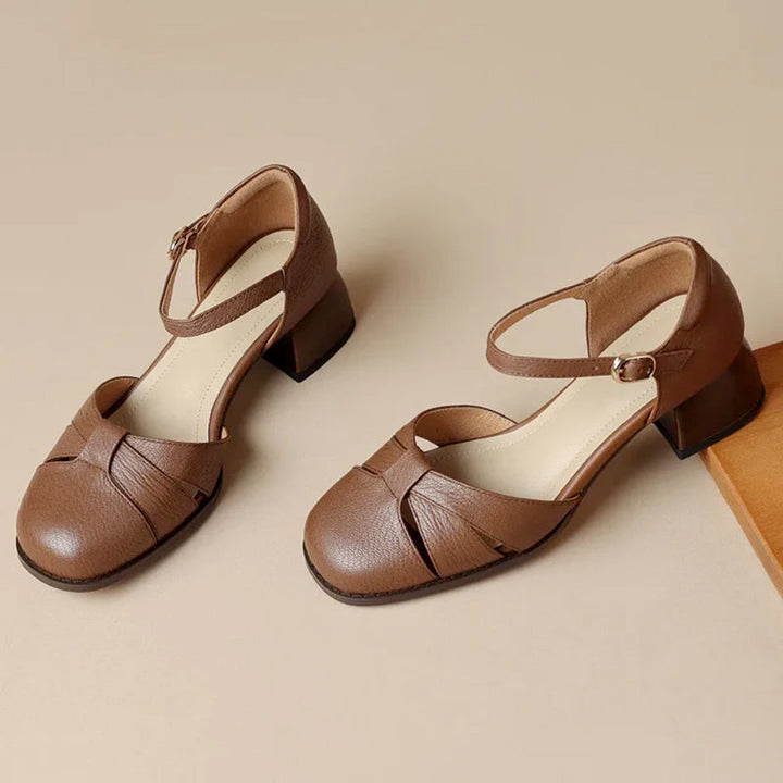 Clara Duval Braided Strap Mary Jane Shoes