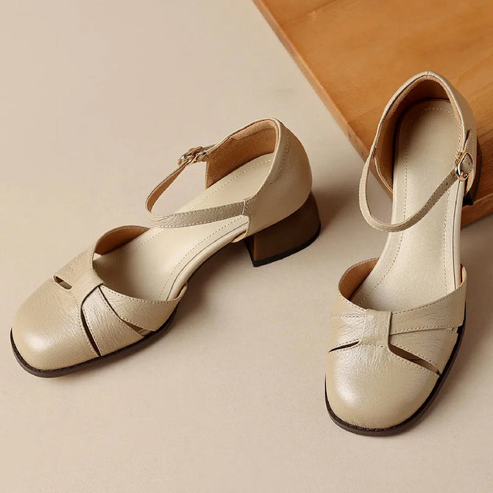 Clara Duval Braided Strap Mary Jane Shoes