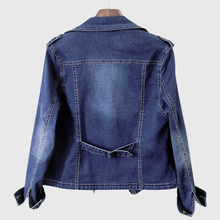 Clara Duval Casual Denim Moto Jacket