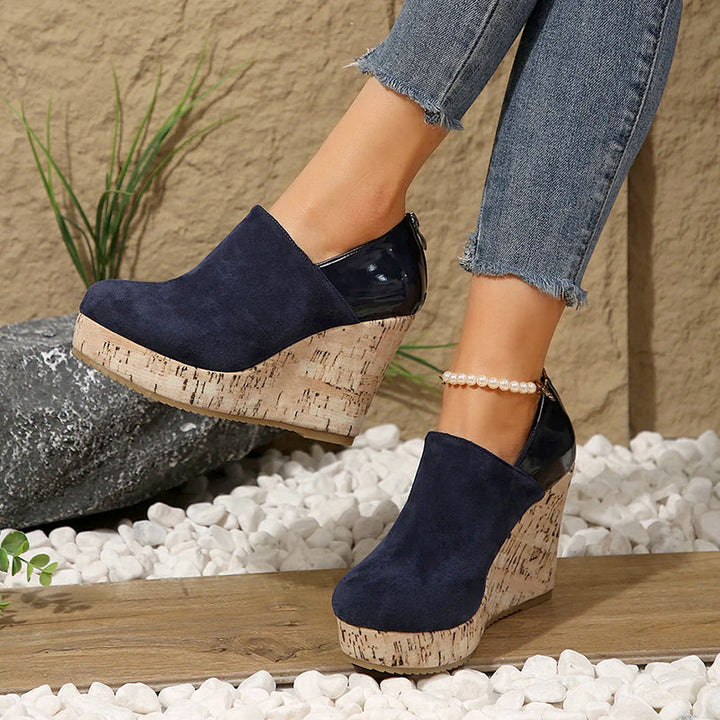 Clara Duval Cork Wedge Slip-On Pumps