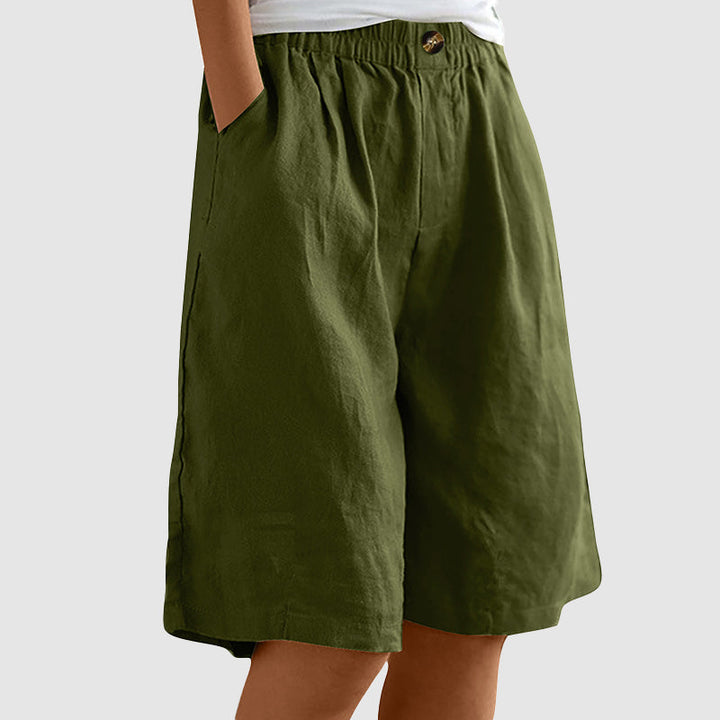 Clara Duval Cotton Wide-Leg Shorts